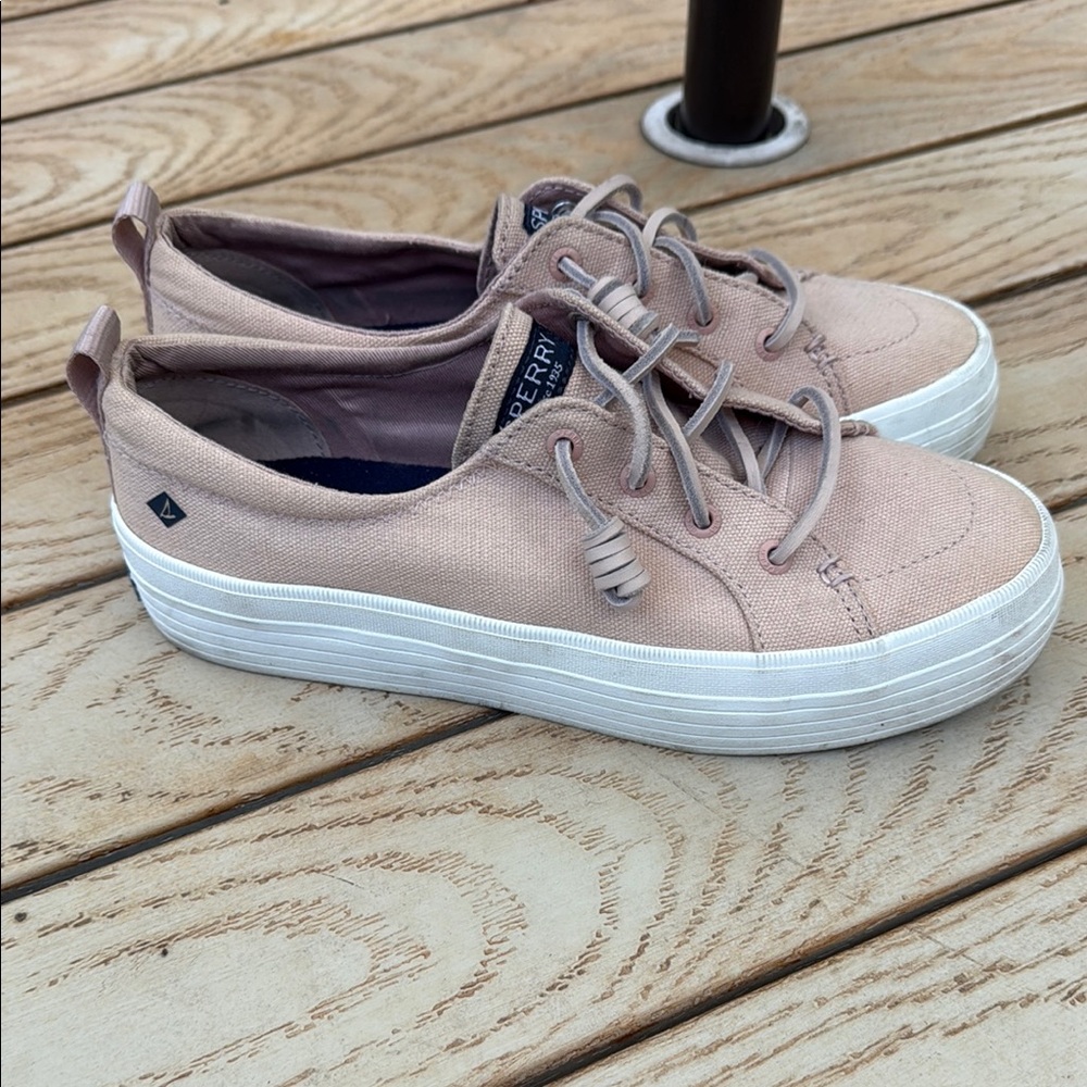 Sperry Pink and White Sneakers Minimalist Design - Picture 3 of 5